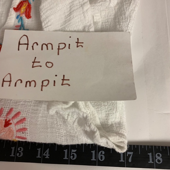 SavannaJane Blouse Womens White SZ Small Bohemian Embroidered Festival Country - Picture 7 of 8